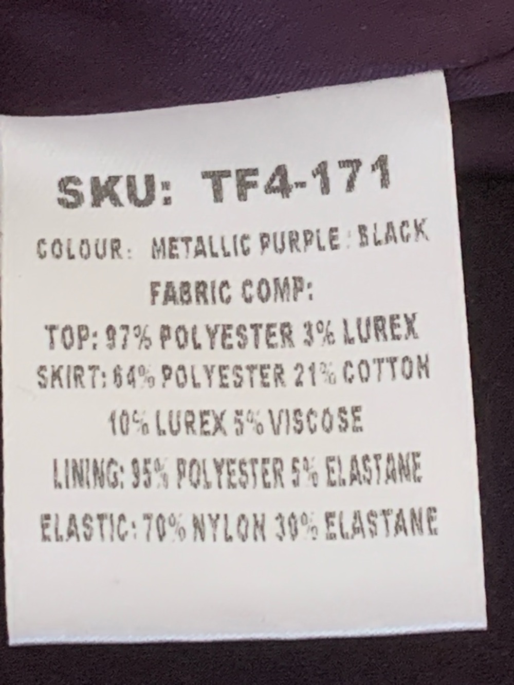 NWT Three Floor Metallic Purple Mini Dress EU 8 US 4 Peplum Lurex - Picture 9 of 10